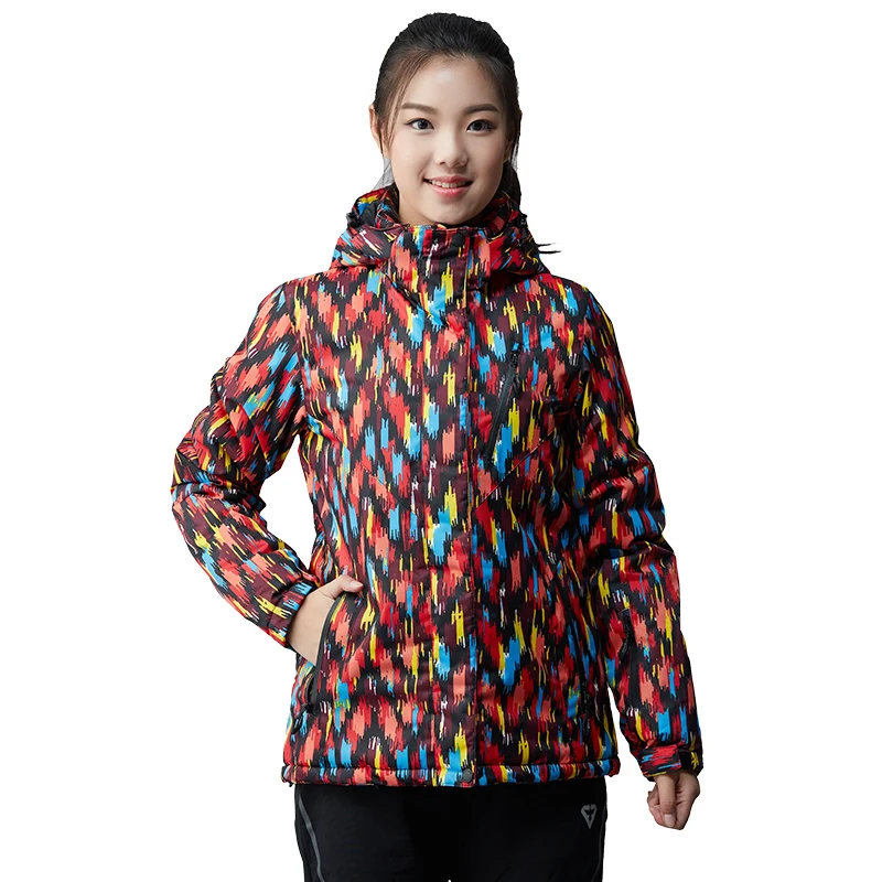 Женский лыжный костюм, водонепроницаемый, ветрозащитный, для спорта на открытом воздухе, зимние куртки, женская зимняя спортивная одежда, Толстая теплая куртка для сноуборда, камуфляжная