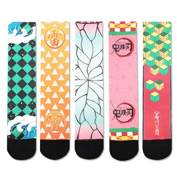 

New Demon Slayer Kimetsu No Yaiba Hashibira Inosuke Cosplay Props Sock Agatsuma Zenitsu Women Men Cotton Ankle Socks Stockings