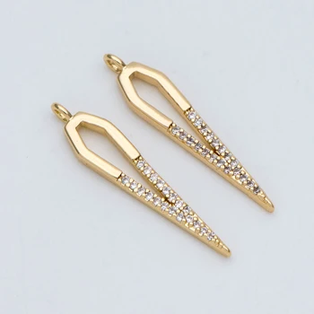 

4pcs CZ Paved Bar Charm Pendants 27mm (GB-739)