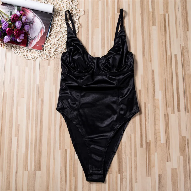 Women Fancy sexy summer fashion rompers Outfits Solid bodysuits Leotard Top Blouse Sleeveless Deep V Jumpsuit Club Streetwear