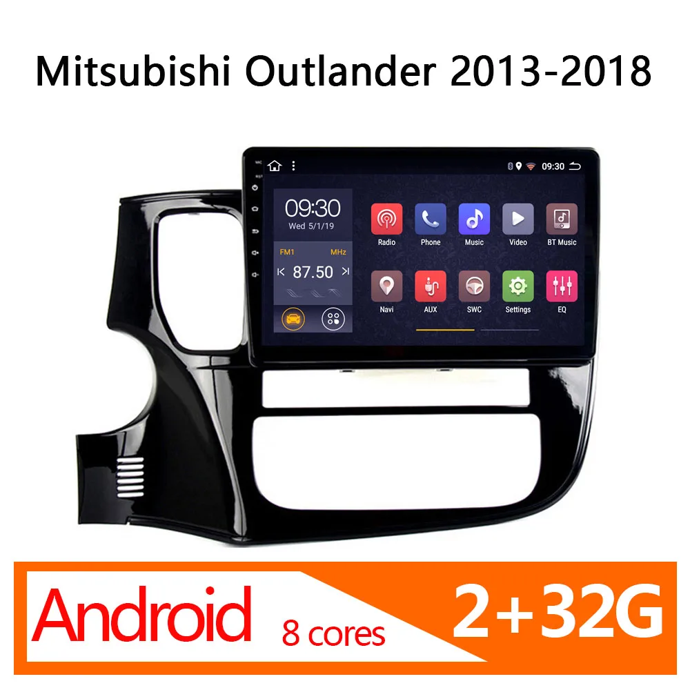Автомобильный мультимедийный DVD плеер для Mitsubishi Outlander android 2 + 32 ГБ 8 ядер 2013 2014 2015 2016