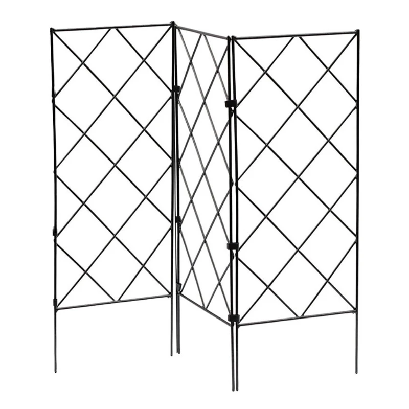 Garden Trellis for Vines Climbing Plants Black Metal Wire Lattice Grid Panels for Cucumber Vegetables Clematis Support
