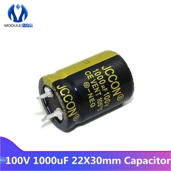 

5PCS 100V 1000uF Aluminum Electrolytic Capacitor High Frequency Low ESR 22*30mm 22*30 mm Through Hole Capacitor 22X30mm 25X30