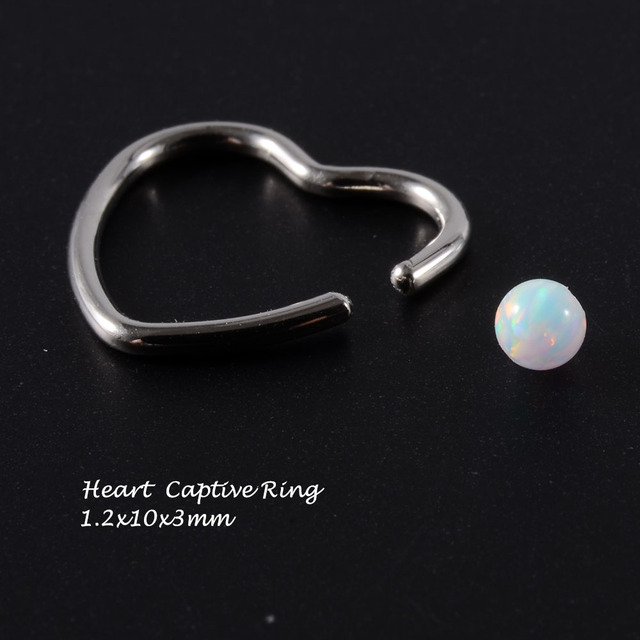 Surgical Steel Opal Stone Nose Stud Septum Clicker Rings Lip Ear Tragus Cartilage Helix Lobe Earrings Piercing Body Jewelry