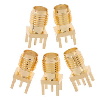 

5Pcs SMA-KE Female Jack Solder Nut Edge PCB Clip Straight Mount RF Connector