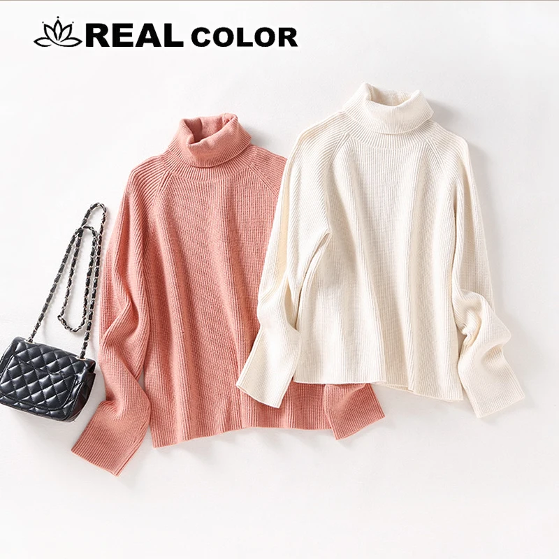 

Sweater High Street Turtleneck Warm Winter Clothing Thick-warm Sweater Pullovers Plus Size Loose Sweater for Women 2019 New -84