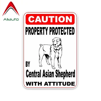 

Aliauto Caution Car Sticker Property Protected By Central Asian Shepherd Dog Vinyl Decals for Smart Fortwo Audi A6 ,14cm*10cm