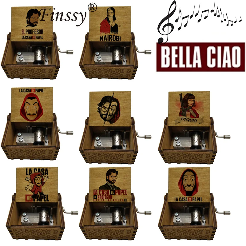 10 шт. la casa de papel money heist ручная работа Bella ciao музыкальная шкатулка для детей на день рождения, подарок на год, Рождество