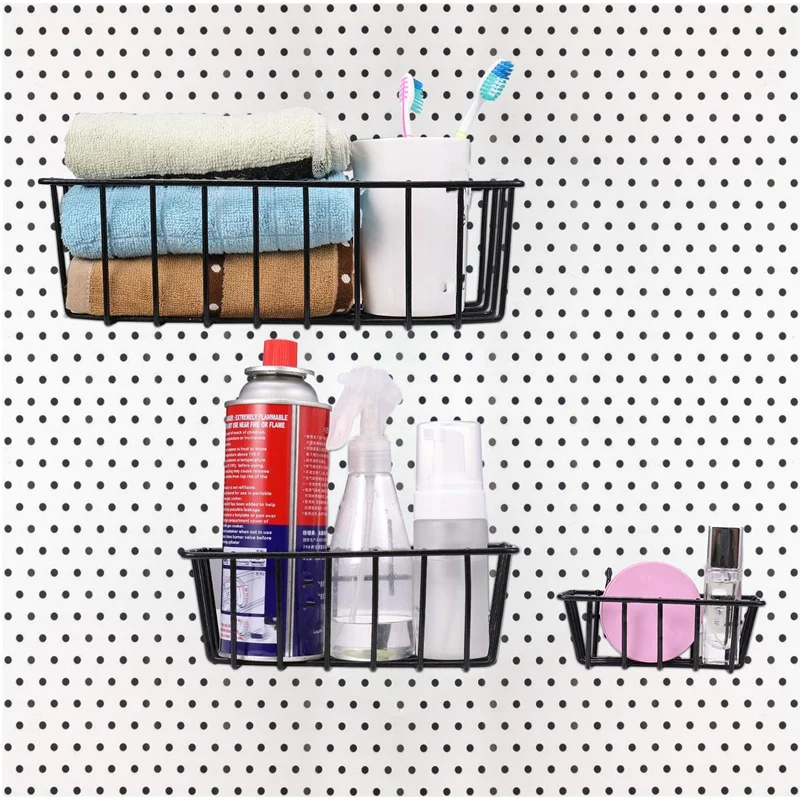  Pegboard Hooks with Basket Assortment Home Storage Hooks System Peg Board Tool Hanger Set Garage Ki - 4000397824664