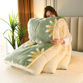 

Feather Velvet Quilt Cashmere Quilt Core Thickening Winter Quilt Student Bedding Adult Cotton Quilting Technology keep warm
