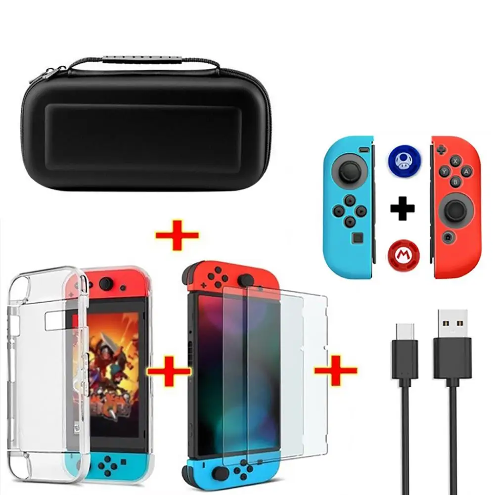 

6 IN 1 Storage Bag For Switch Crystal Cover Protective Set Gaming Accessories