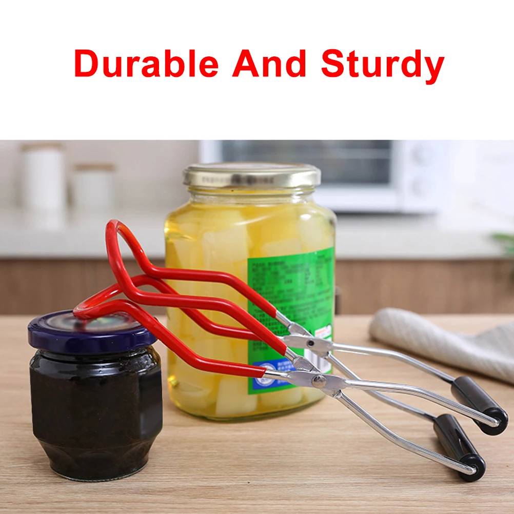 

Canning Jar Lifter with Grip Handle Canning Tongs Stainless Steel Anti-Scalding Anti-Slip Wide-Mouth Clip for Kitchen Restaurant