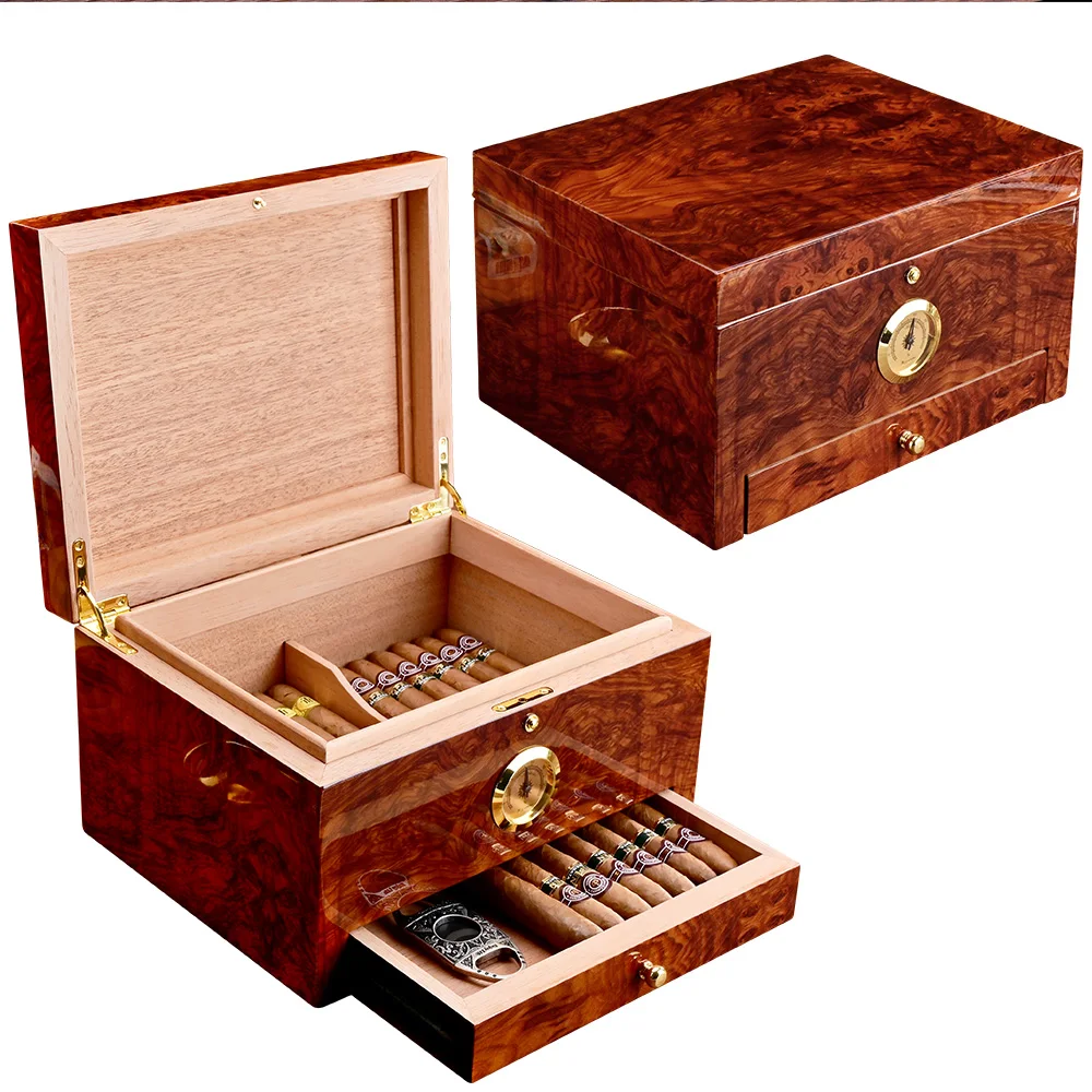 CIGARLOONG сигары Humidor кедровая древесина увлажняющая коробка двухслойная большая