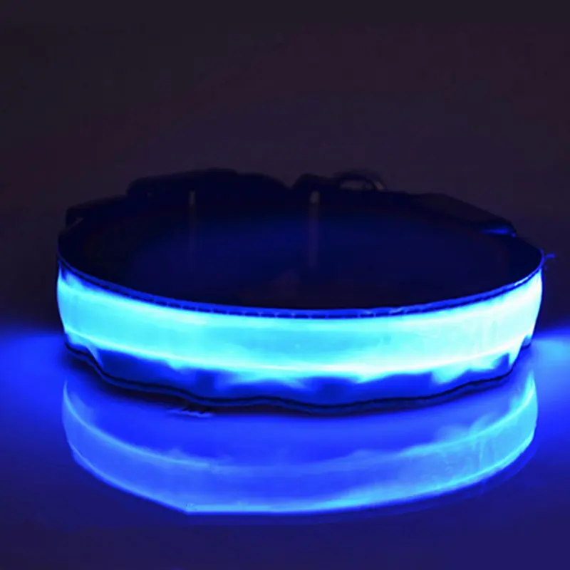 Нейлоновый светодиодный ошейник для собак, usb зарядка, ночник, безопасный ошейник, светильник в темноте, поводок для собак, светящиеся флуоресцентные ошейники, товары для домашних животных