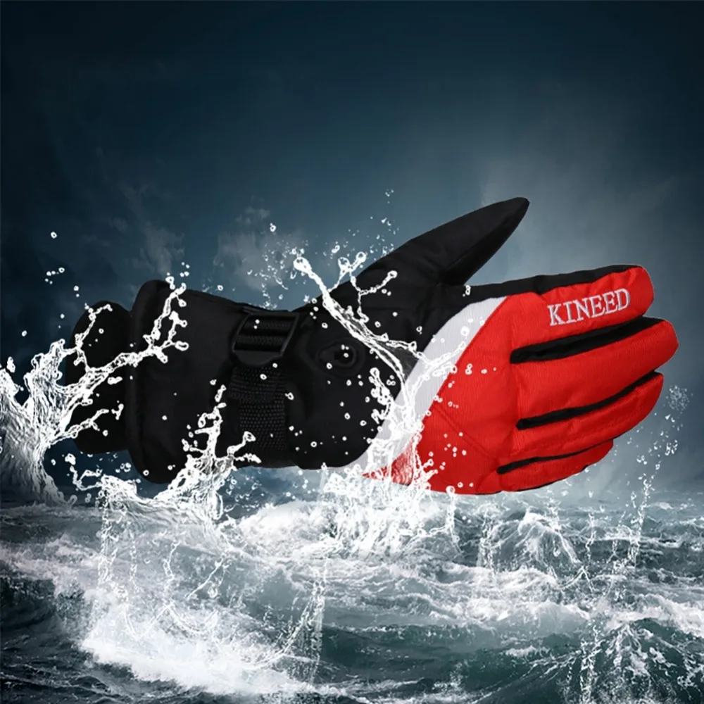 Skiing Gloves Men Full Finger Thick Waterproof Anti-slip Thermal Handwear Outdoor Winter Sportswear Accessories