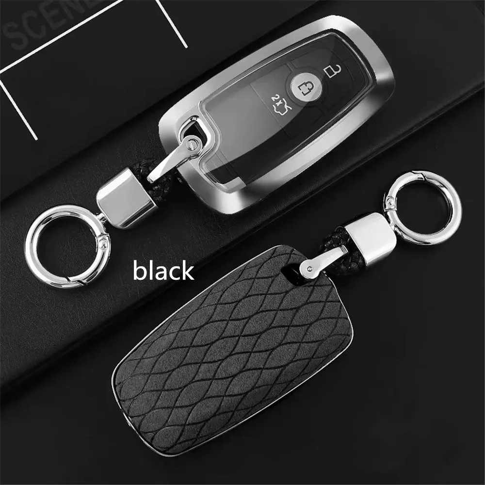 

Car Smart Key Car Key Fob Cover Galvanized Alloy For Ford Fusion Mustang Explorer F-150 F-250 F-350 2017 2018