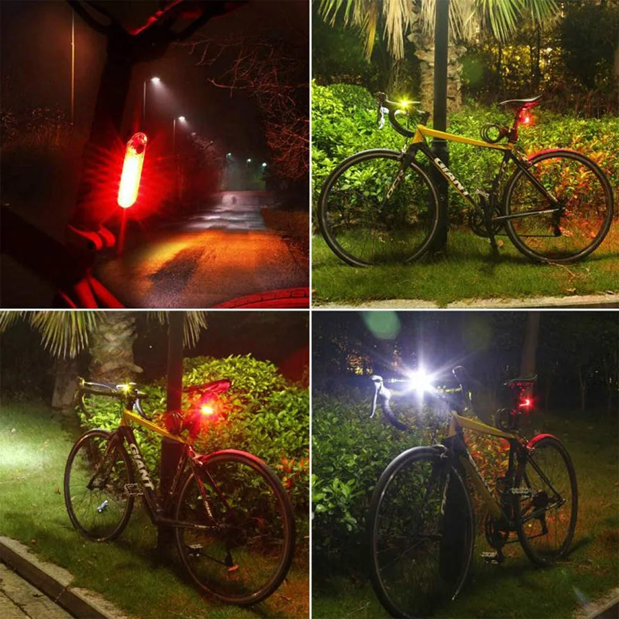 USB Rechargeable Rear Bike Tail Light, Ultra Bright, Red Taillights, - Bicycle Light - 6