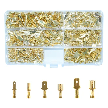 

600Pcs 2.8/4.8/6.3mm Male Female Spade Connectors Wire Crimp Terminal Block with Insulating Sleeve Assortment Kit