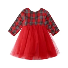 Милая Рождественская клетчатая юбка-пачка для маленьких девочек; нарядное платье; комплект одежды