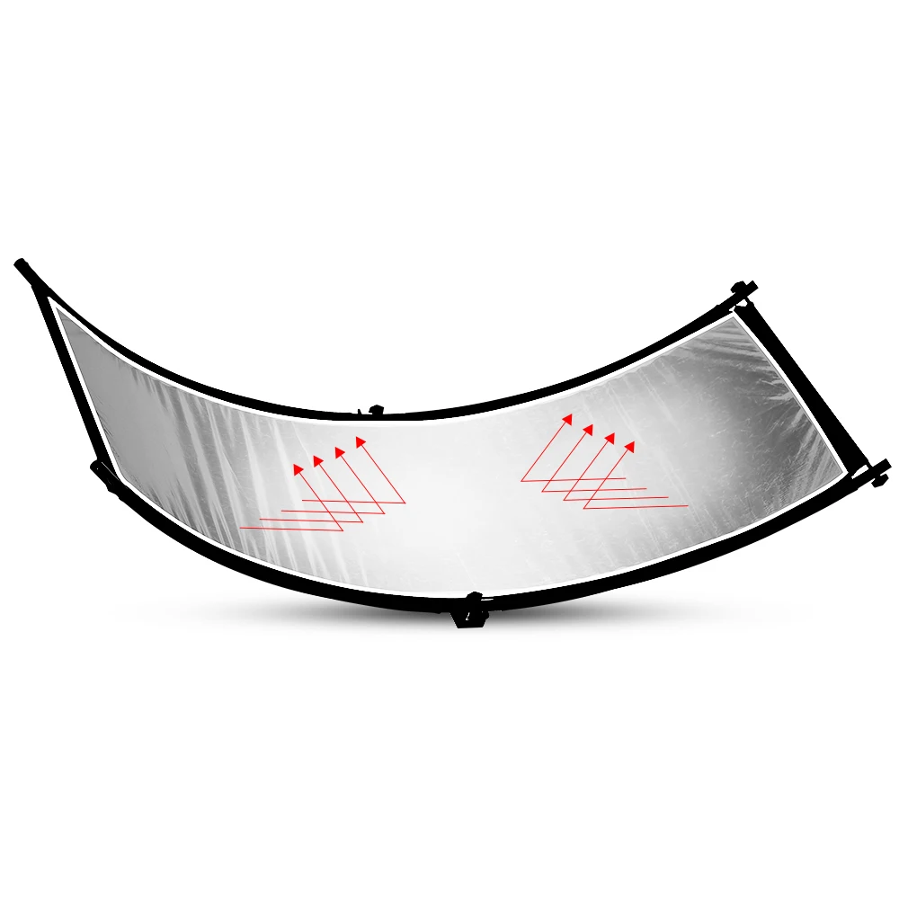 U-type 155*61cm 4in1 Reflector Diffuser Collapsible Photography Light Reflective Screen