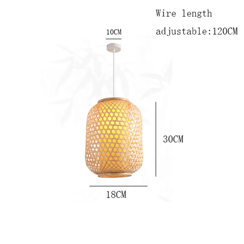 Винтажный бамбуковый Плетеный ротанговый фонарь, абажур, светодиодный подвесной светильник, деревенская арт-деко, Подвесная лампа для ресторана, светильник, освещение - Цвет корпуса: A1
