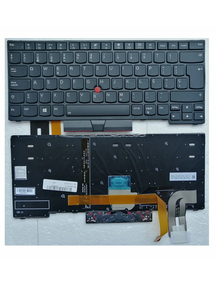 Teclado Espanhol para Lenovo Thinkpad L480 T490 E490 T495 E480 T480s L380 L390 Yoga L490 P43s Laptop sp - Imagem 2