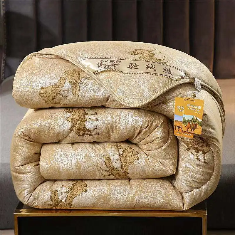 Bed Comforter Winter Camel Wool Bedspread Comforter Warm Quilt Weighted Blanket Camel Hair Quilt Duvet Bedding Couple Bed Nordic Filling
