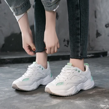 

Spring Women Chunky Sneakers Ulzzang Fashion Tenis Female Lace Up Mesh Running Casual Shoes Woman Platform Vulcanized Shoes 2020