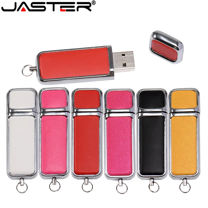Флэш-накопитель JASTER 100% реальный объем 3 цвета кожа USB 4 ГБ 8 16 32 брелок