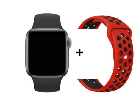 and NK red black Часы серии 5 IWO 12 Bluetooth Смарт часы 1:1 44 мм 40 мм Чехол спортивные Смарт часы для iPhone Android телефон PK IWO 11 - Цвет: and NK red black