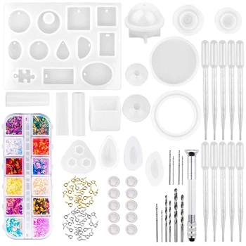 

Resin Molds, 149 Pieces Silicone Resin Casting Molds and Tools Kit for Jewelry Resin Craft Making