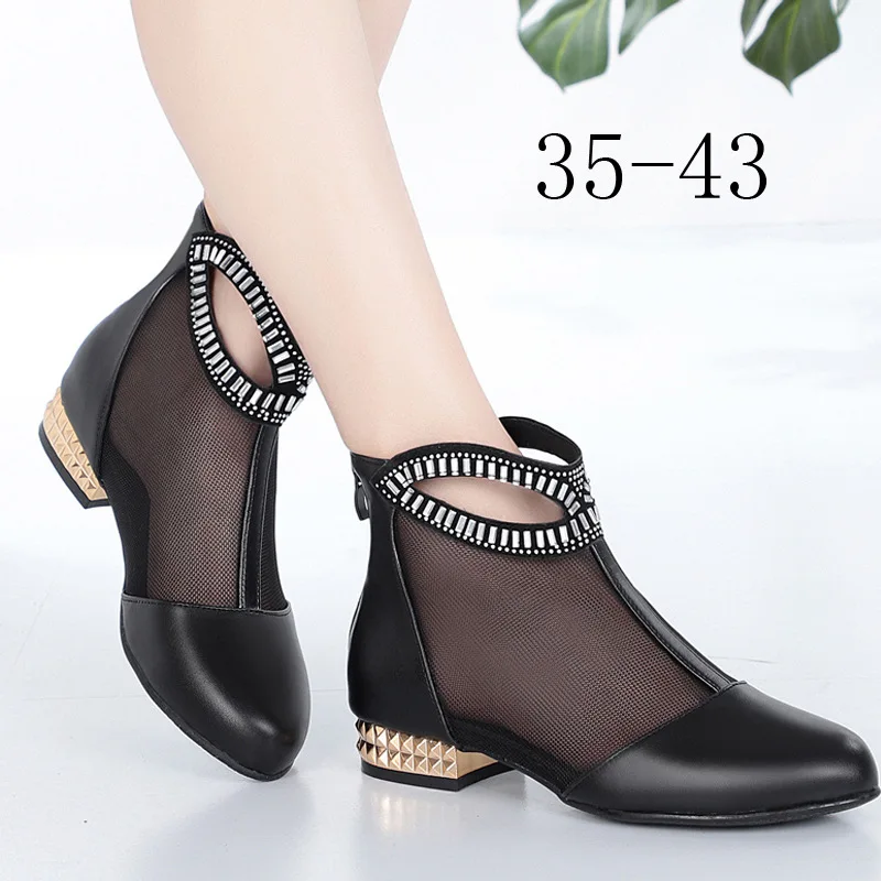

Lou kong wang Boots Women's Low Heel Gauze WOMEN'S Sandals Spring And Autumn Hight-top Mesh Shoes Flat Summer Women's Sandal Boo