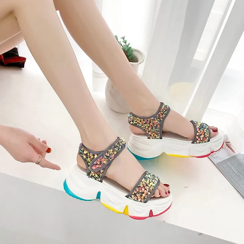 glitter summer sandals