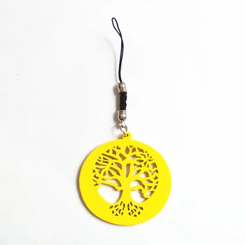 

Hollow Out Wooden Life Tree Key Chain 11cm Wooden Key Ring Cute Colorful Pendant Bag Charming Car Key Holder Personality Gifts
