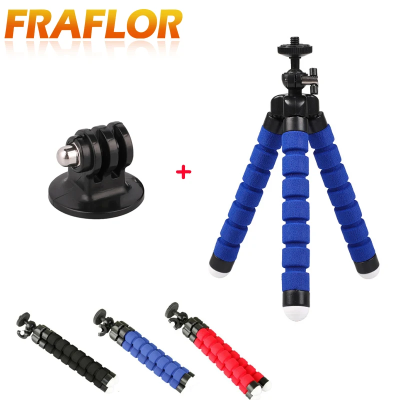 

Go Pro Flexible Leg Mini Tripod for Go pro Digital Phone and GP Adapter Mount for Gopro hero 4 3 + HD xiaomi yi Cameras Stand
