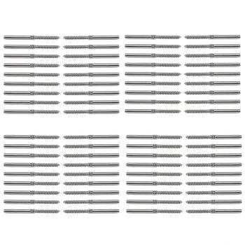 

HTHL-36 Pairs Stainless Steel Right&Left Handed Thread Swage Lag Screws for Wood Post Of 1/8 Inch Cable Railing Kit Decking Rail