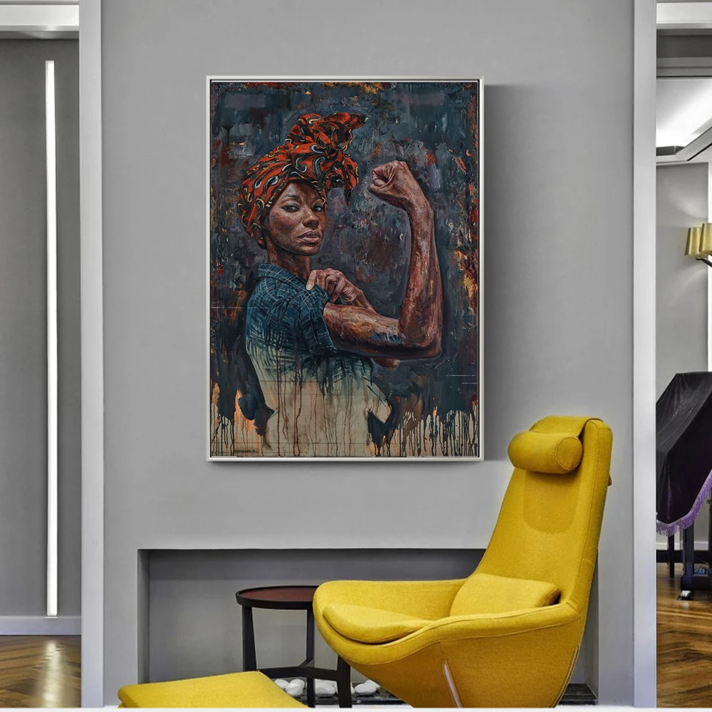 

Abstract Powerful Women Canvas Oil Paintings on The Wall Posters Home Decoration Portrait Wall Pictures for Living Room Decor