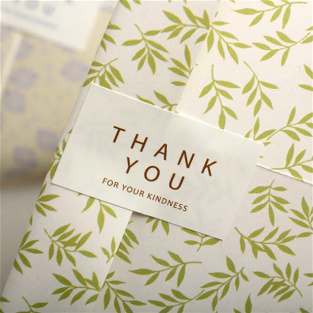 96pcs/lot Black & White Rectangle Handmade Thank You For Your Kindness Baking Seal Sticker For Party Favor Gift Bag Candy Box