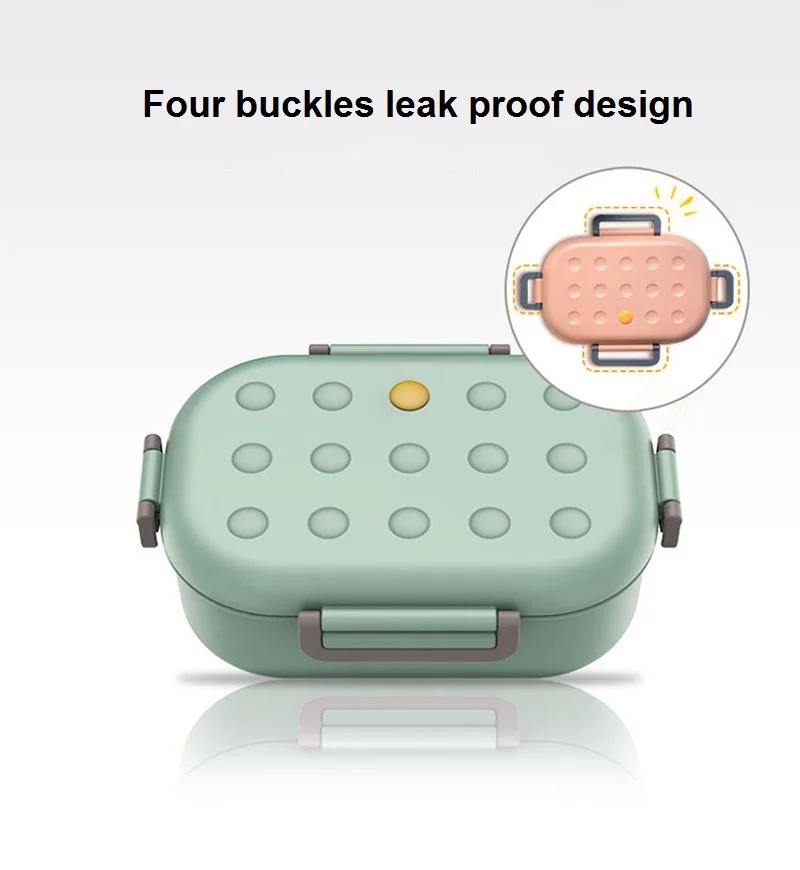 Модный BPA БЕСПЛАТНО пластиковый Ланч-бокс для детей Экологичный салат Bento box герметичная, силиконовая контейнер для еды