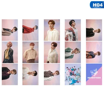 

14PCS/Set KPOP Seventeen Fallin'Flower Album Lomo Photo Card PVC Cards Self Made Card Photocards