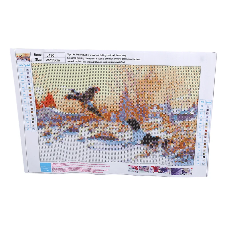 Picture Color Full Diamond Diy Stick Drill Cross Stitch Snow Day Puppy Chasing Pheasant Hot Explosion Diamond Painting