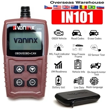 

2020 New IN101 OBD2 Car Reading Card Battery Detector Engine Code Reader Portable Scan Tool Diagnostic Scanner Car accessories