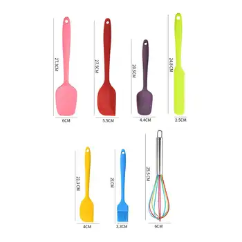

Silicone Spatula Set Baking Tools 7-piece Silicone Kitchenware Set Integrated Cream Spatula Whisk Tool Supplies