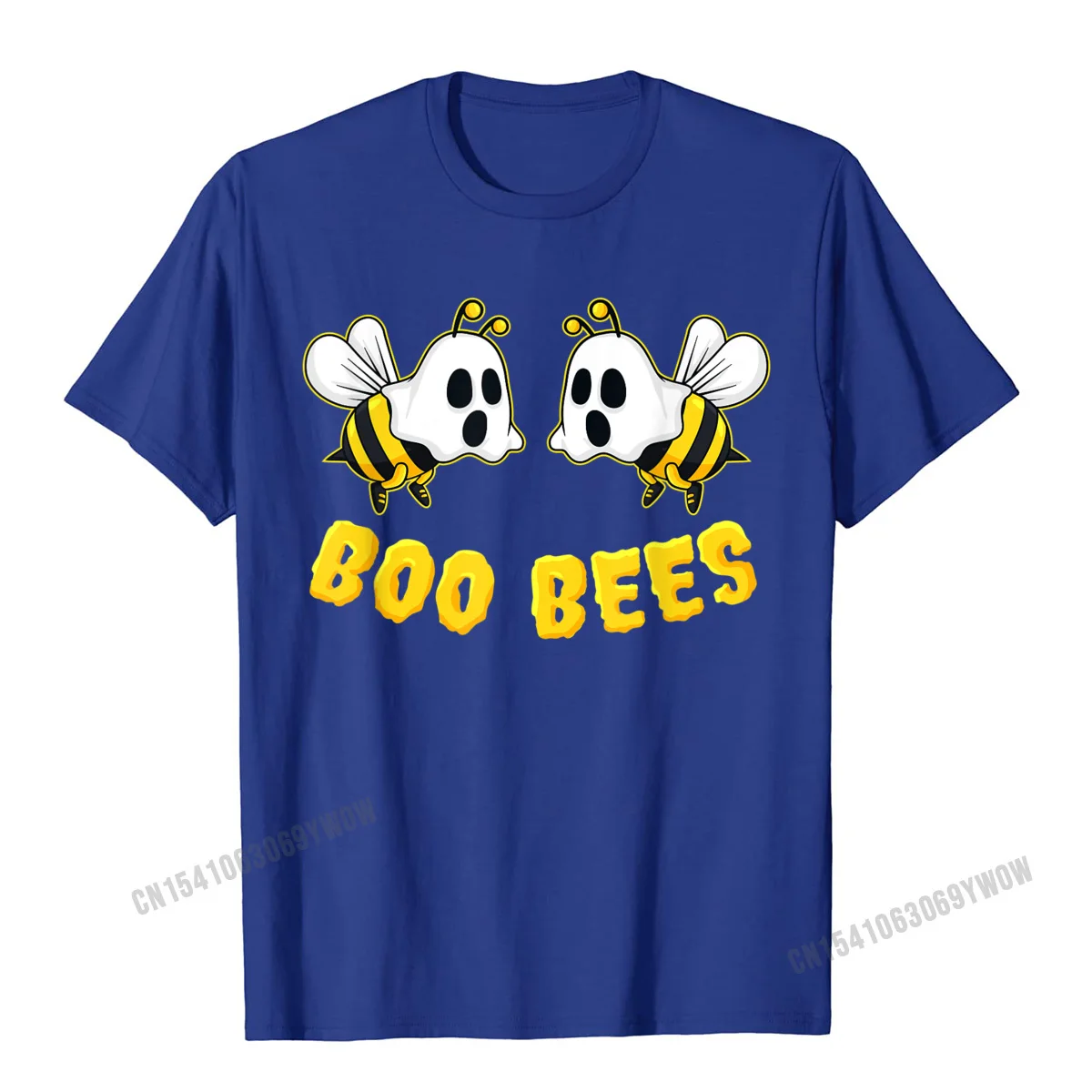 PersonalizedCasual Short Sleeve T Shirt Fall High Quality Crew Neck 100% Cotton Fabric T Shirts Mens T-shirts Birthday  Halloween Boo Bees Ghost Matching Couples Family Funny T-Shirt__666 blue