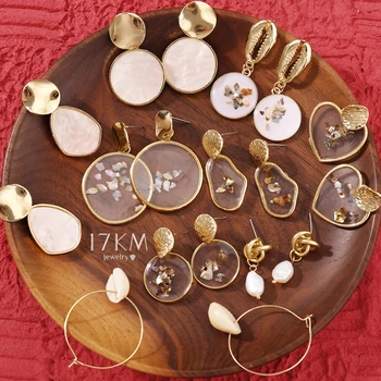 Vintage Earrings 2019 Geometric Shell Earrings For Women Girls BOHO Resin Drop Earrings Brincos Fashion Tortoise Jewelry 1