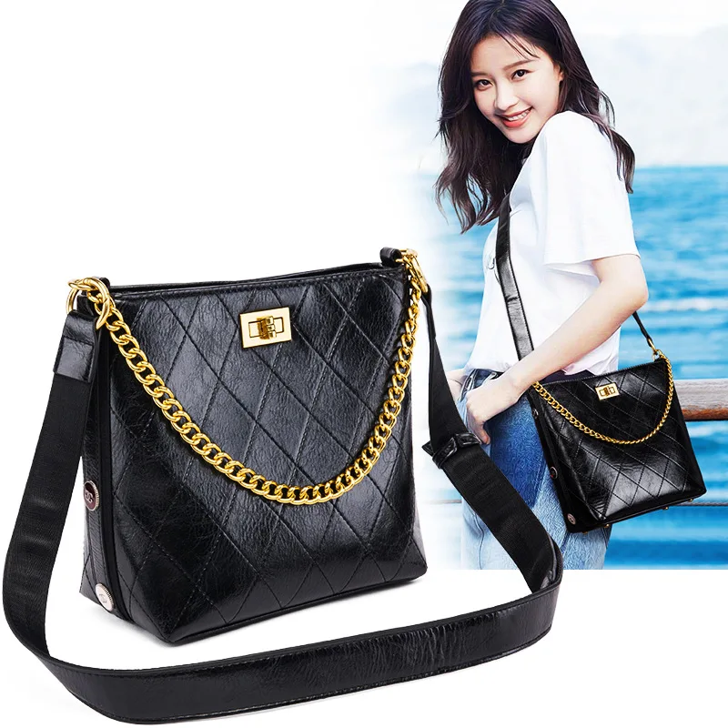 

Lozenge Shoulder Bag New Rhombic Chain Bag Ladies Wild Korean Version Of The Shoulder Bag Messenger Bag Tide Fashion Handbag