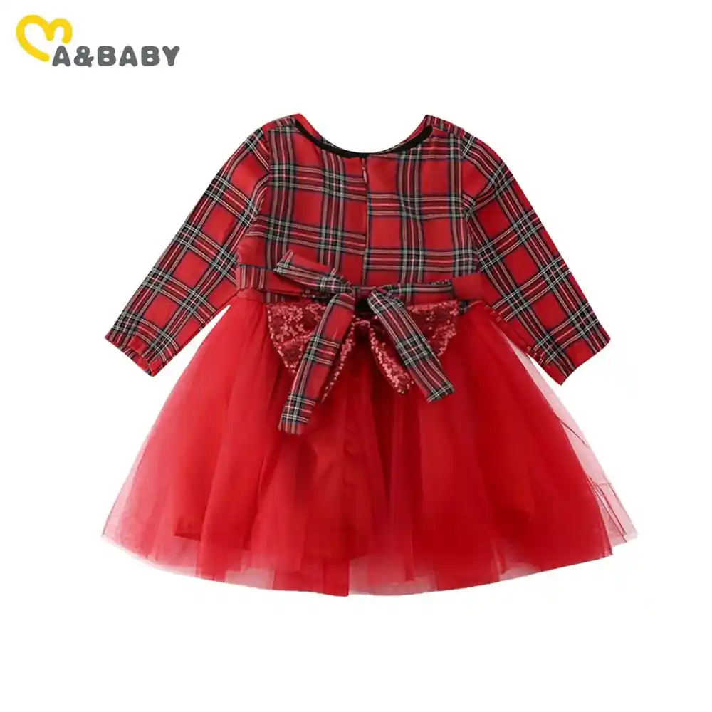 girls red plaid dress