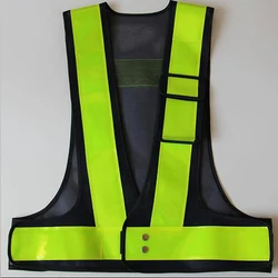 Gilet de sécurité en forme de V, filet respirant, pour l'équitation, la nuit, le travail, haute visibilité, cyclisme, vestes de Jogging réfléchissantes 