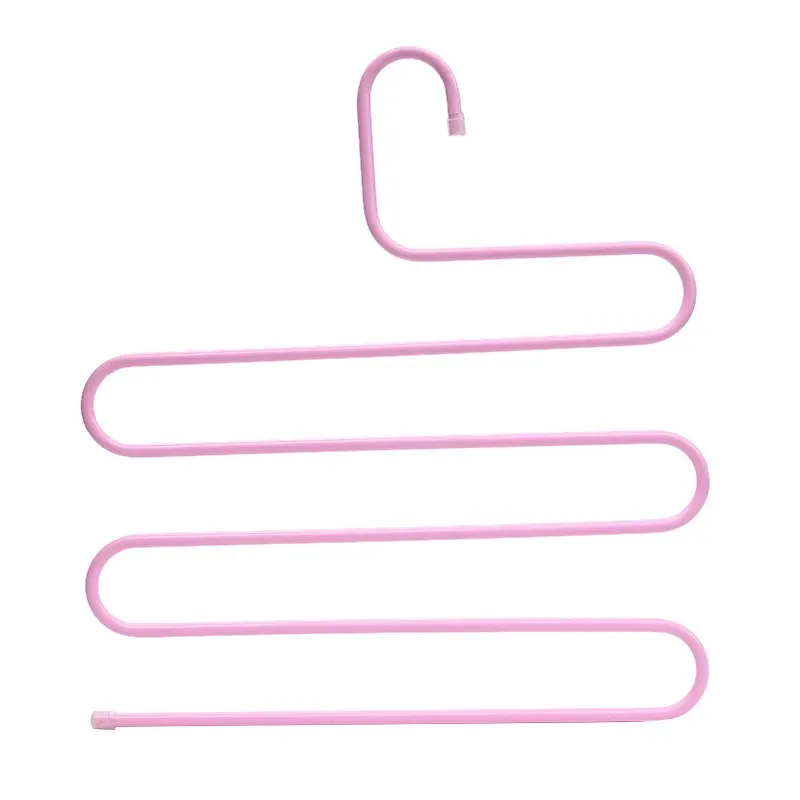 Многослойная форма из нержавеющей стали вешалка для одежды держатель для хранения шкаф для белья сушилка для одежды стеллаж для хранения - Цвет: steel pants pink