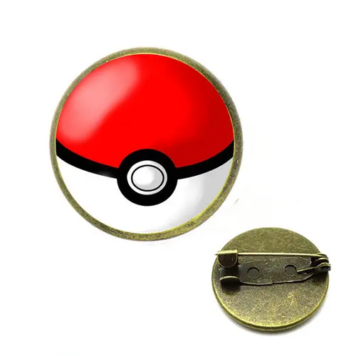 Pokeball Броши с изображением эльфа мяч покебалл Стекло булавка с кабошоном аниме ювелирные изделия для мальчиков и девочек, детская Очаровательная Cc брошь ювелирные изделия - Окраска металла: 29